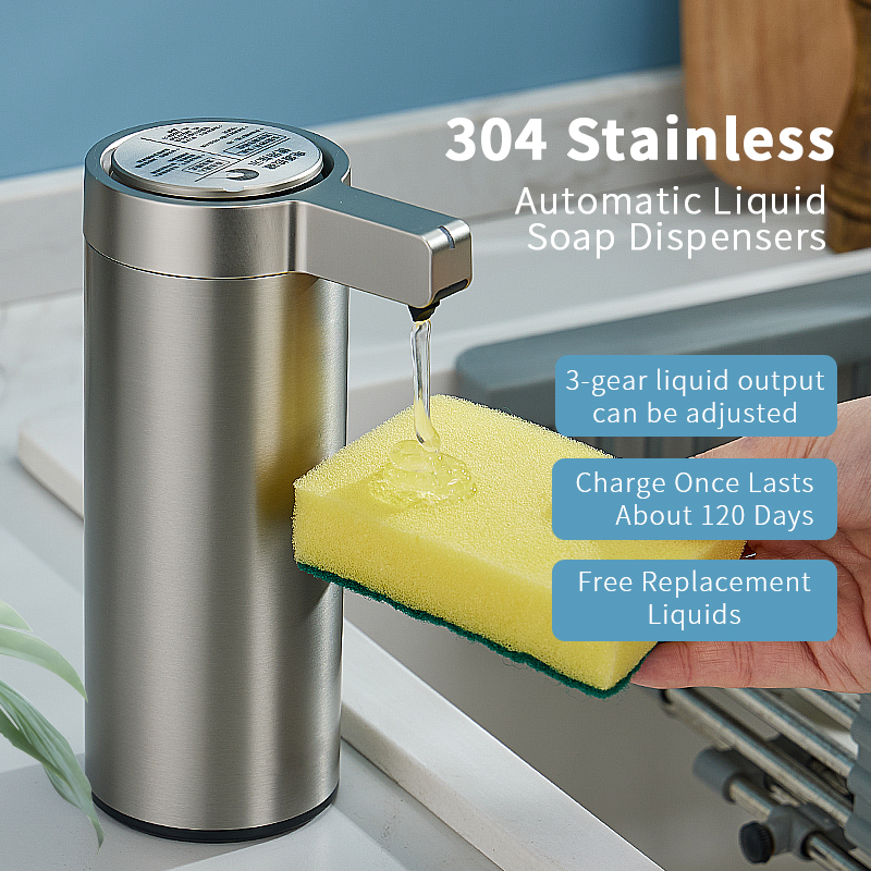 Máquina de sabão de cozinha sensor automático fora das mãos desinfetante inteligente elétrico lavagem do corpo dispensador sabão 304 aço inoxidável