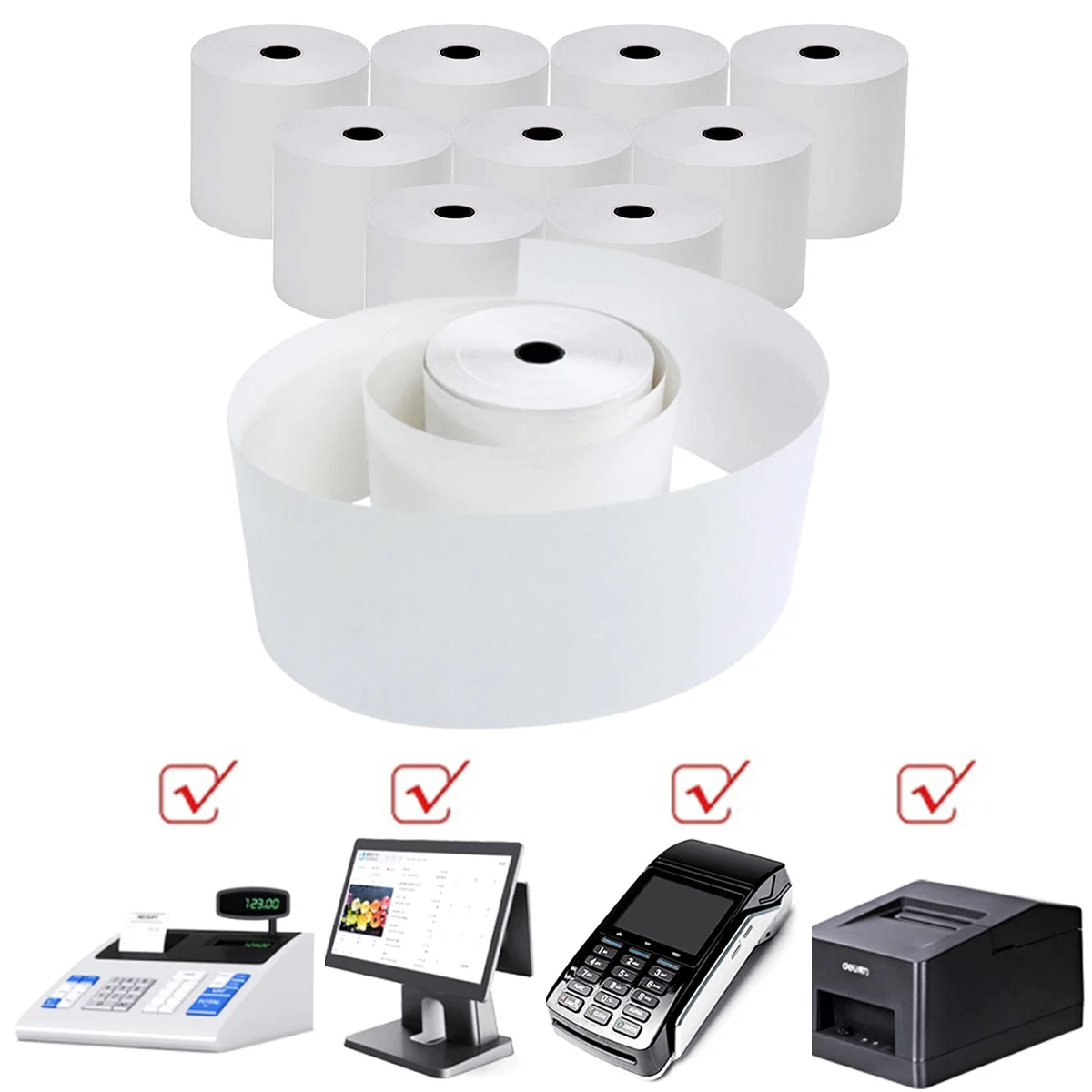50x80mm Thermal Receipt Paper Rolls Thermal Paper POS Cash Register Paper For Sale Credit Card Paper Supermarket Restaurant Bank