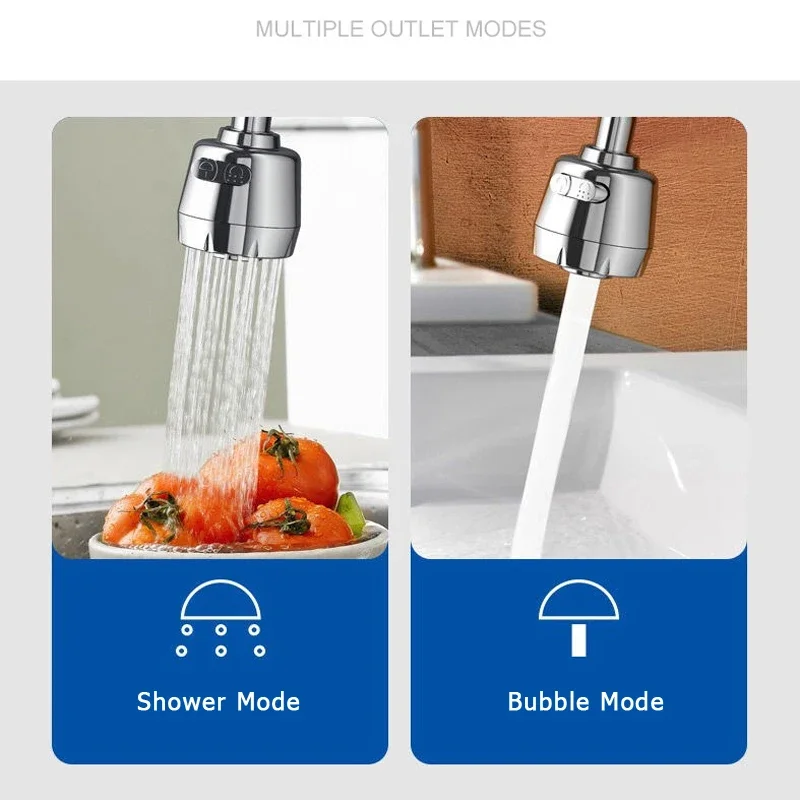 Universal Rotatable ก๊อกน้ําห้องครัวอะแดปเตอร์หัวฝักบัวห้องน้ํา Water Saving TAP Aerator Diffuser หัวฉีด Splash FILTER Bubbler