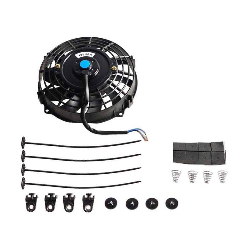 Diskon Besar Kipas Radiator Elektrik 16 Inci Kipas Pendingin Universal Penyetelan Mobil 12V 80W Kipas Elektronik Pendingin Radiator Peniup Isap