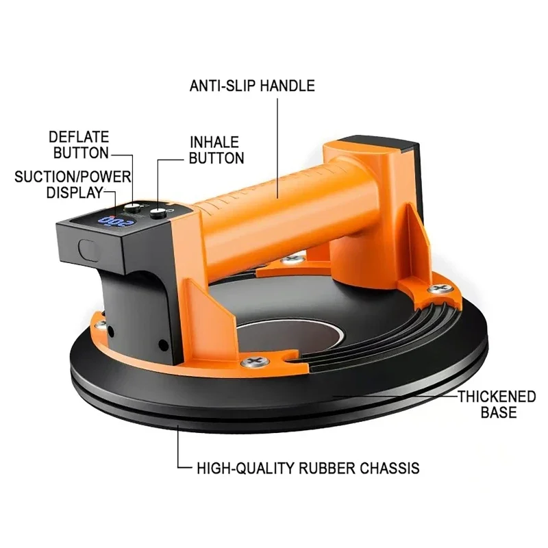 ถ้วยดูดสุญญากาศไฟฟ้าแบบชาร์จได้ถ้วยดูดสุญญากาศไฟฟ้าแบบชาร์จได้220กก. กำลังสูงสำหรับกระเบื้องแก้ว