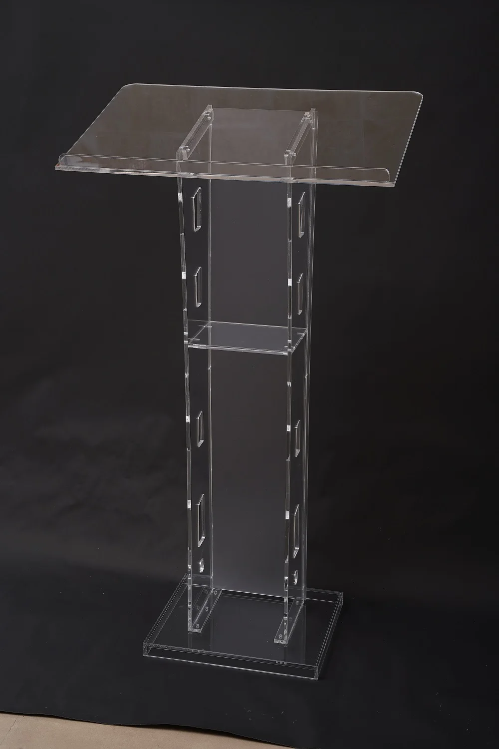 Acrylic Podium Clear Pulpit Conference Presentation Stand Church Lectern 43.3 inch Transparent Lectern School