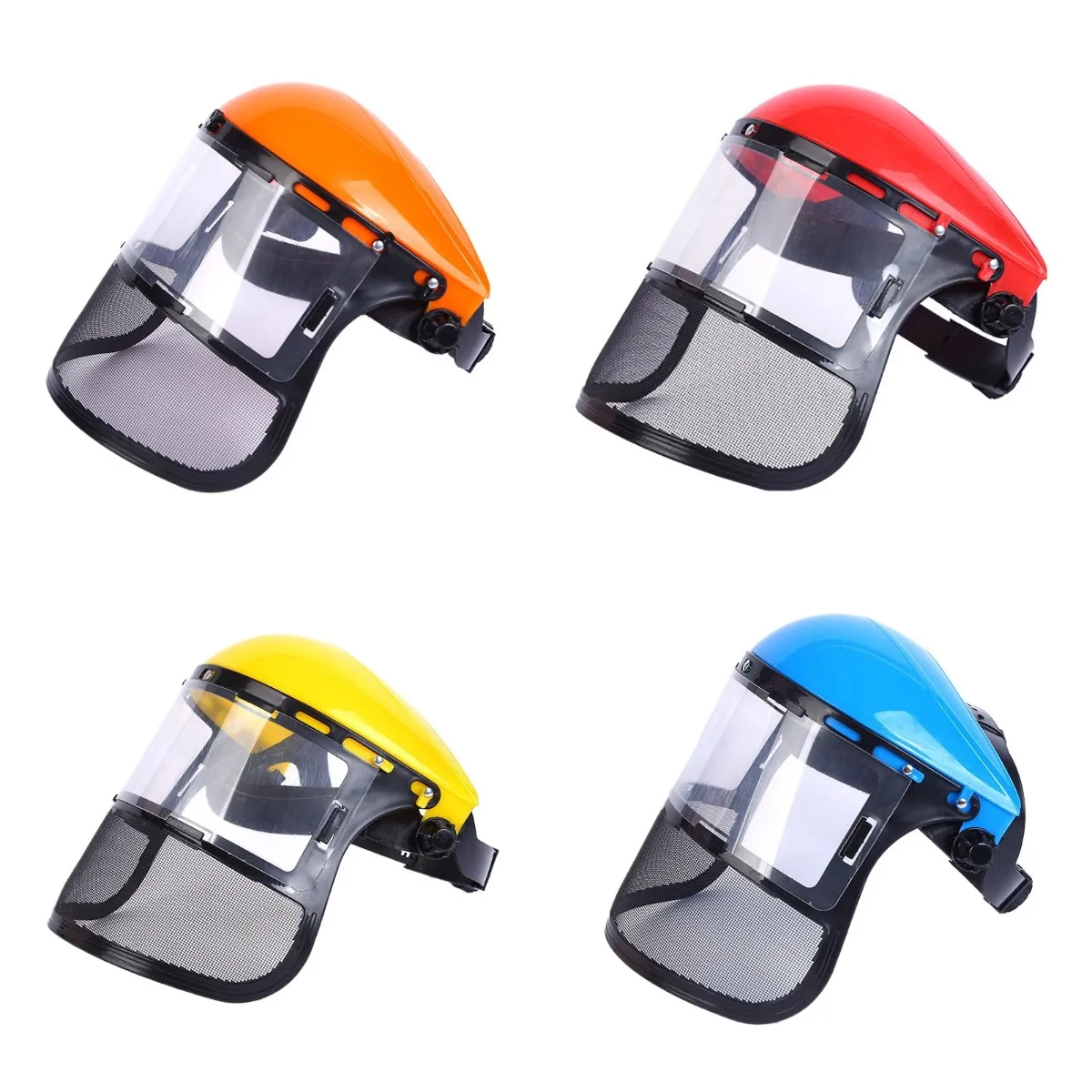 Safety Head-Mounted PVC Protective Mask Anti-Splashing Grass Anti Dust Mask For Cutting Hat Avoid Face Screen Protection Mask