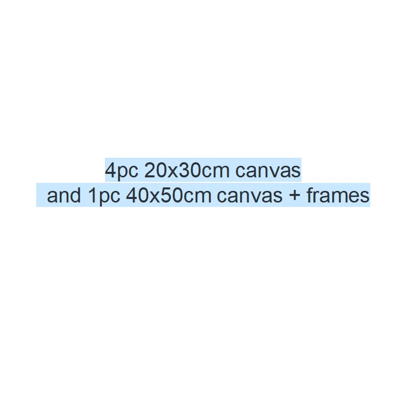 YWDECOR VIP3 Custom 1pc 40x50cm canvas+inner and outer frame and 4pcs 20x30cm canvas