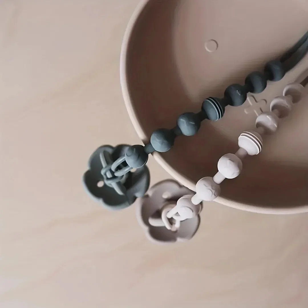 Pulseira de silicone anti-perdido para o bebê, clipe bonito chupeta, comestível, anti-perdido, resistente a altas temperaturas, brinquedo