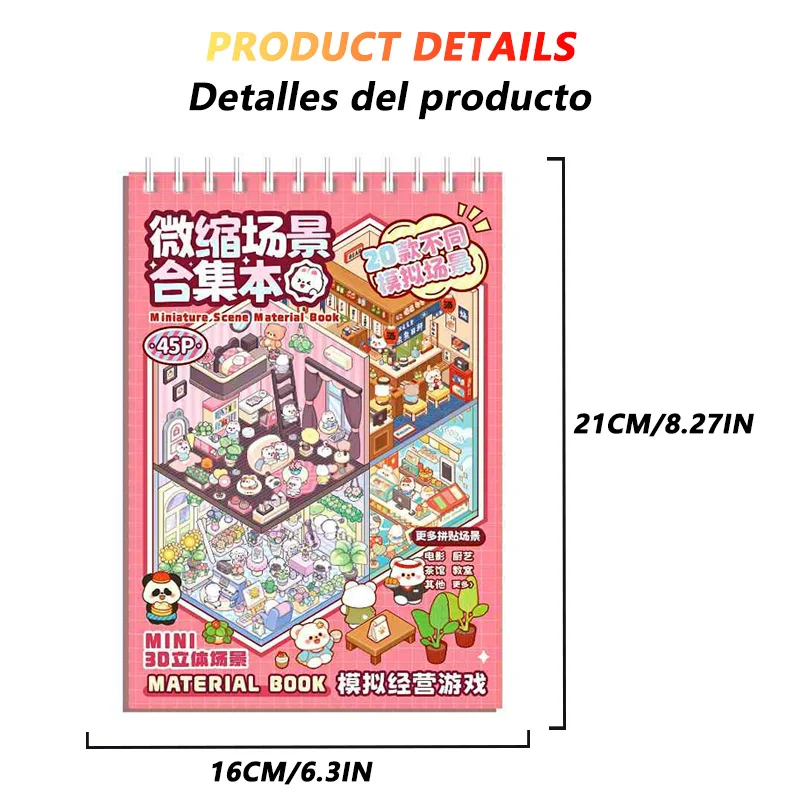 20 ชิ้น 20in1 3D การ์ตูนสติกเกอร์หนังสือ |   ฉาก DIY ของขวัญสร้างสรรค์สำหรับเด็ก อัลบั้มสติกเกอร์แบบพกพาสำหรับงานฝีมือวันเกิดคริสต์มาส ​ ​