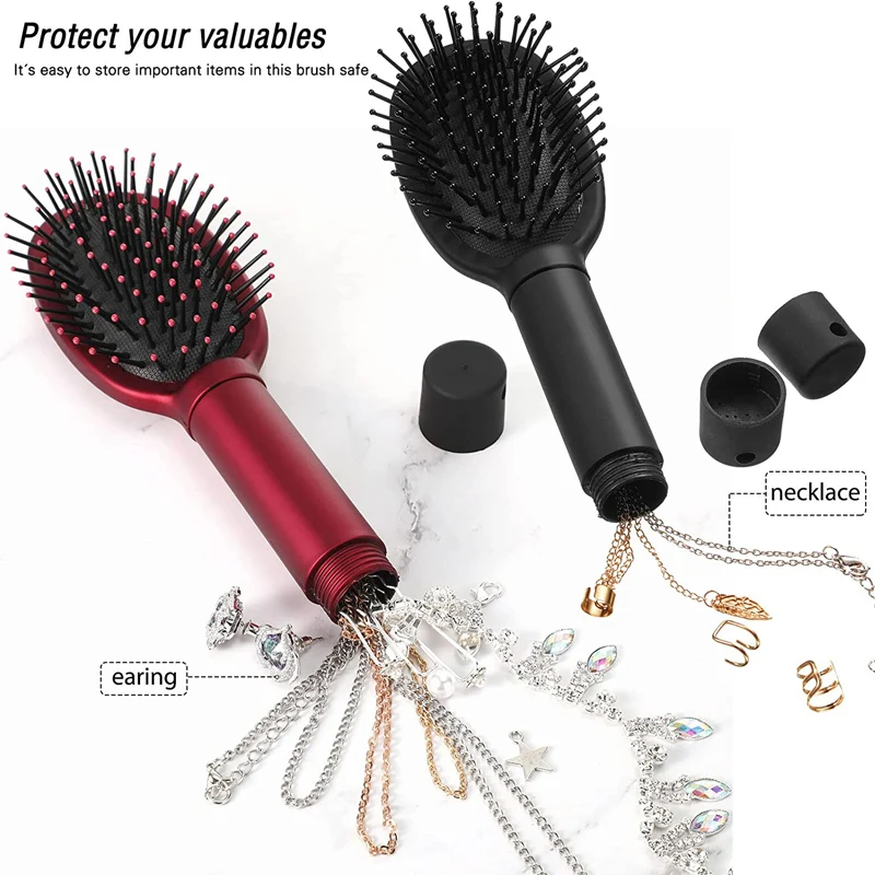 Pente de cabelo secreto stash escondido seguro desvio escova chave cofre escondendo diamante jóias armazenamento discreto segredo tampa removível