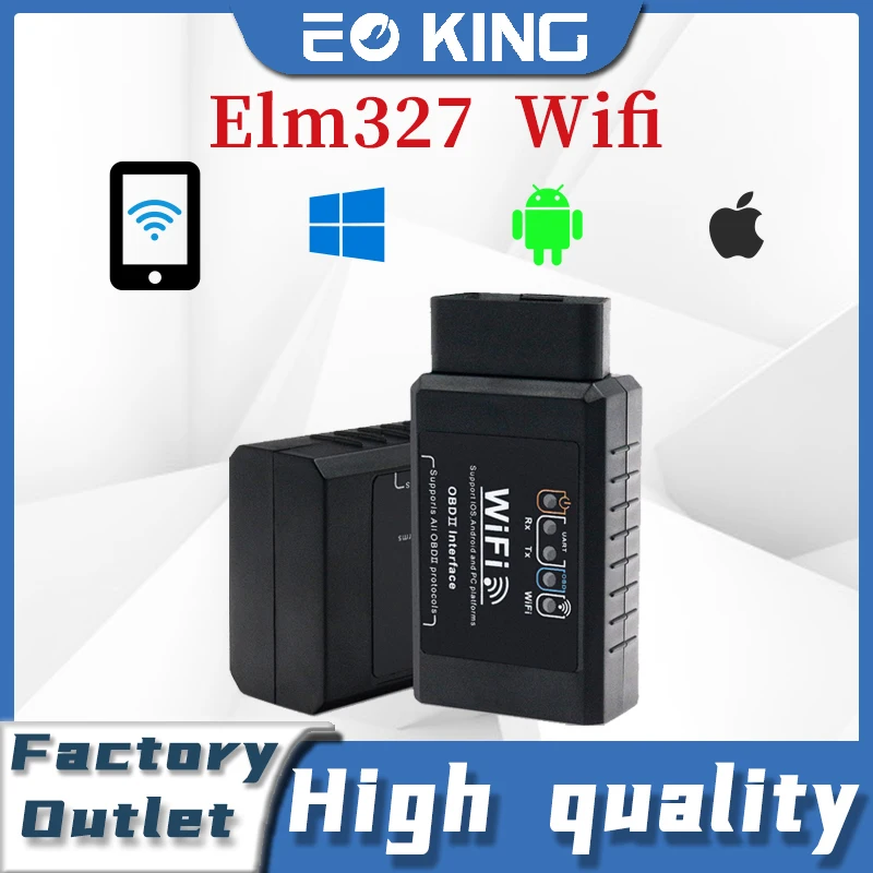 ELM327 WIFI V1.5 escáner OBD2 para coche herramienta de diagnóstico de luz del motor Detector de fallos de coche adecuado para iOS y Android
