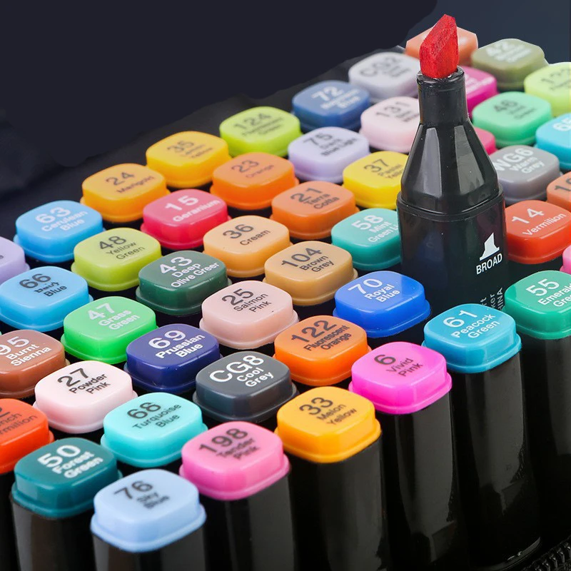 24/36/48/80/120color Double-headed Marker Pen Set for Beginners Animation Professional Drawing Watercolor Pens Oil-based Markers