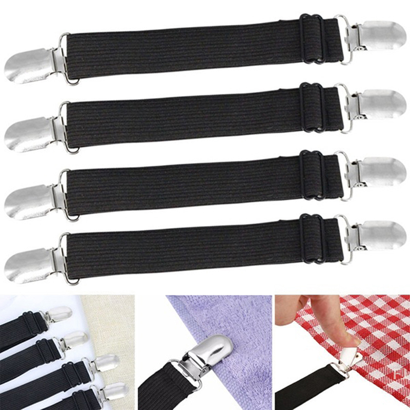 [YU] 4 шт. регулируемый эластичный зажим для простыни, наматрасник, угловой держатель, зажим, застежки, ремни, захваты, наборы эластичных крючков