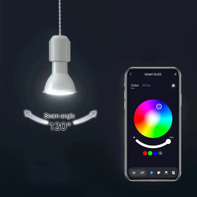 Tuya GU10 Lampadina intelligente dimmerabile Lampade a LED WiFi o Bluetooth Lampadina per faretti di controllo app Smart Life Funziona con Alexa Google