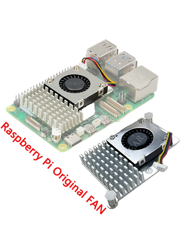 Raspberry Pi 5 Active Cooler официальный вентилятор, радиатор с регулируемой скоростью, охлаждающий вентилятор, радиатор металлический радиатор