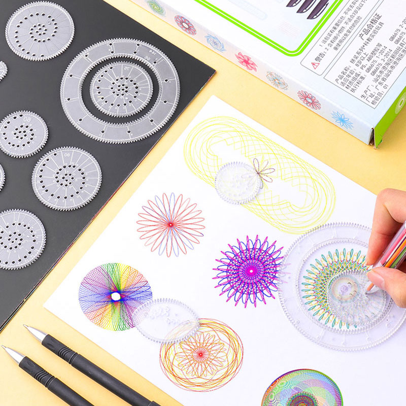 11/22 sztuk Spirograf zestaw zabawek do rysowania blokujące koła zębate koła linijka geometryczna akcesoria do rysowania kreatywna edukacyjna zabawka dla dzieci