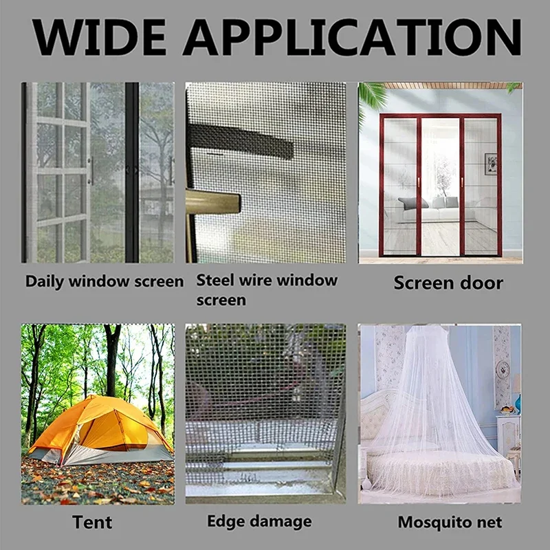 5CM Width Self-Adhesive Window Mosquito Net Repair Tape Window Screen Repair Patch Anti-Insect Fly Mesh Broken Holes Tape