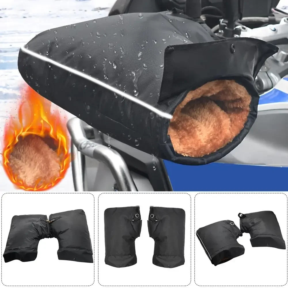 Scooter elétrico de proteção grosso quente guiador aperto barra muff à prova chuva luvas da motocicleta guante moto luva inverno