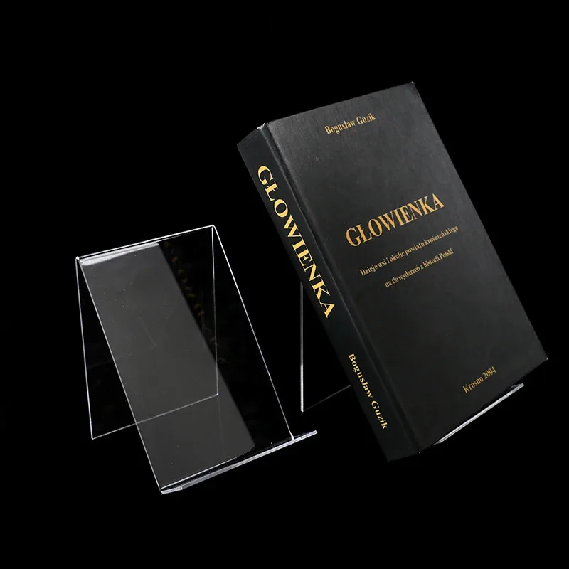 Clear Acrylic Book Display Stand - Multi-Angle Adjustable Photo Frame, Brochure Holder, Artwork Organizer for Tabletop Shelf