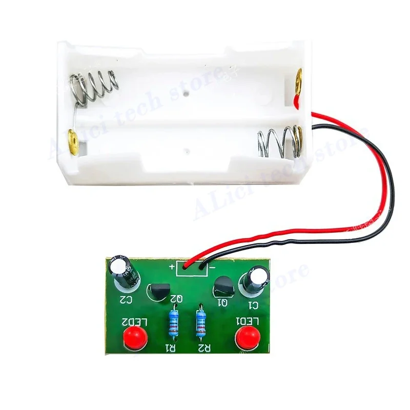 Semplice circuito flash Oscillazione multiarmonica Kit di saldatura fai-da-te Parti di montaggio per formazione per esperimenti elettronici