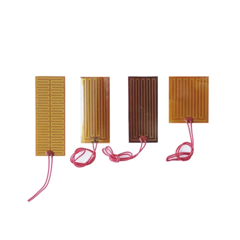 14-300mm 12V 24V Eeletric PI Polyimide เครื่องทําความร้อนฟิล์มองค์ประกอบความร้อนด้วยกาวสําหรับ 3D เครื่องพิมพ์ถังน้ํามันรถละลายน้ําแข็ง Defoging
