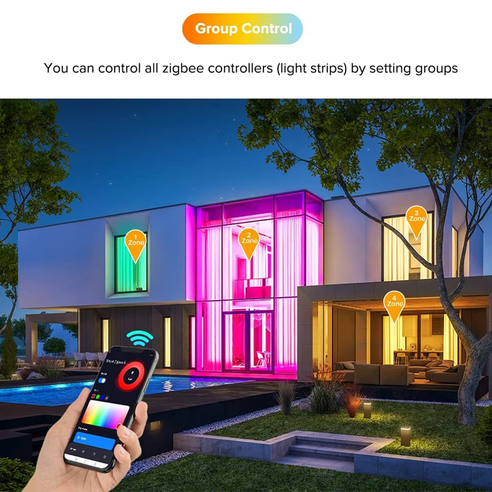 ZIGBEE Tuya RGBCCT LED Controller DC 12V 24V Dimmer 5CH RGBW RGB CCT Fahrer Stimme Smart control Unterstützung Smart Leben Alexa Echo WZ5
