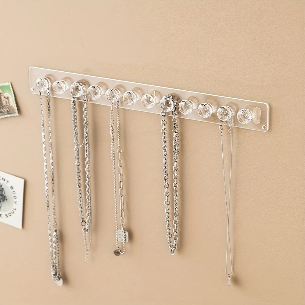 อะคริลิคใสเครื่องประดับ Rack สร้อยคอชั้นวางสร้อยคอสร้อยข้อมือต่างหูแขวนผนังแขวนเครื่องประดับ Bracket
