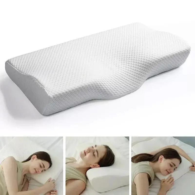 Neck Pillow Slow Rebound Memory Cotton Pillow Cervical Partition Memory Pillow for Anti-snoring