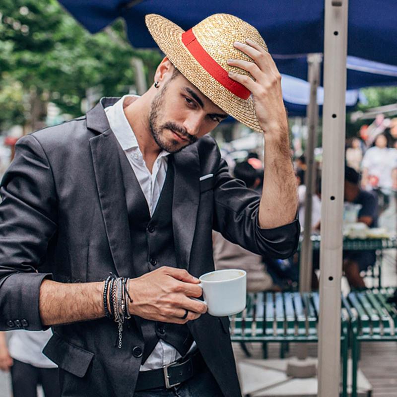 Strohoed Anime Cosplay Prop Luffy Cap Rollenspel Zomer Strohoeden Stage Performance Accessoires Volwassen Unisex Zonnescherm Hoed