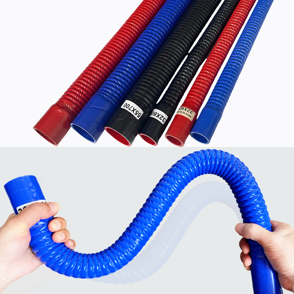 Синий универсальный автомобильный силиконовый гибкий шланг, воздухозаборная трубка, радиатор, нагнетатель, трубка интеркулера, резиновый столяр и два зажима