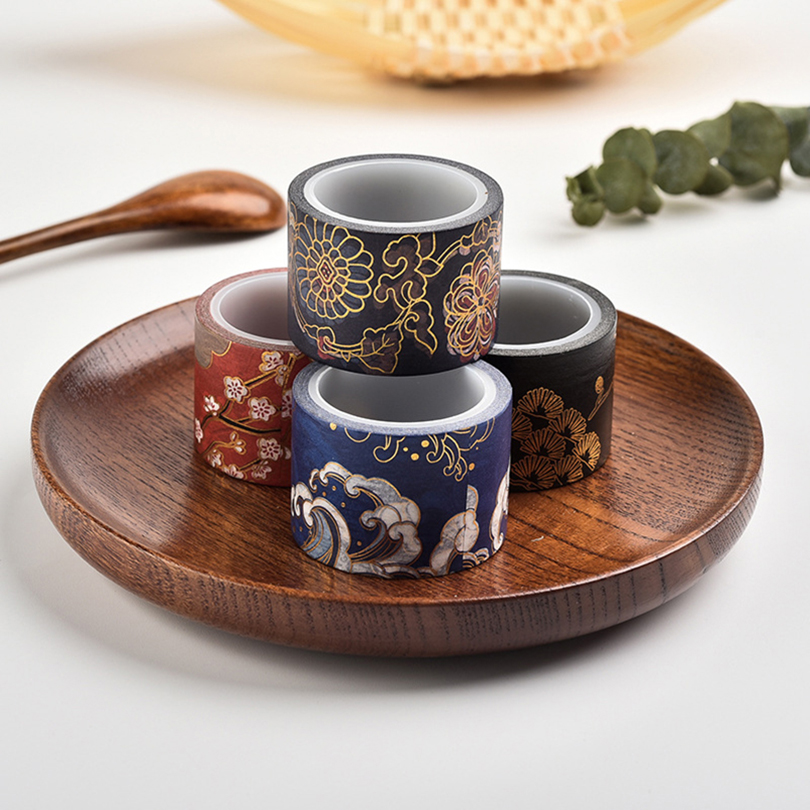 レトロ和紙テープスクラップブッキング用品金箔 Cinta Adhesiva Decorativa ジャーナル文具日記装飾マスキングテープ