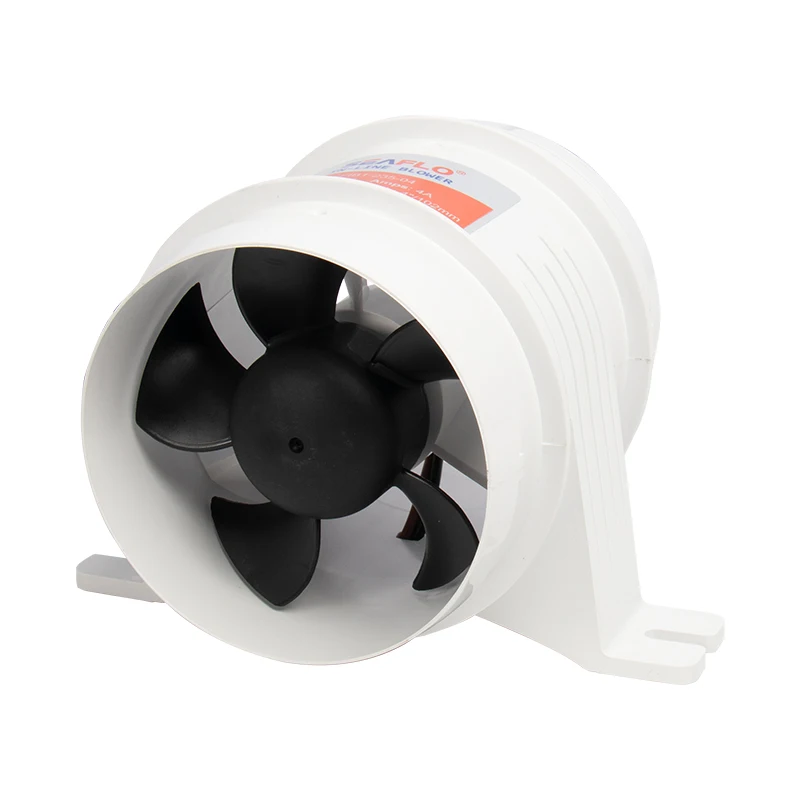 12V/24V 40A ABS Leises Luftgebläse Wasserdicht Hoher Luftstrom Inline-Gebläse Marine Bilge Boot Gebläsemotor Kunststoff