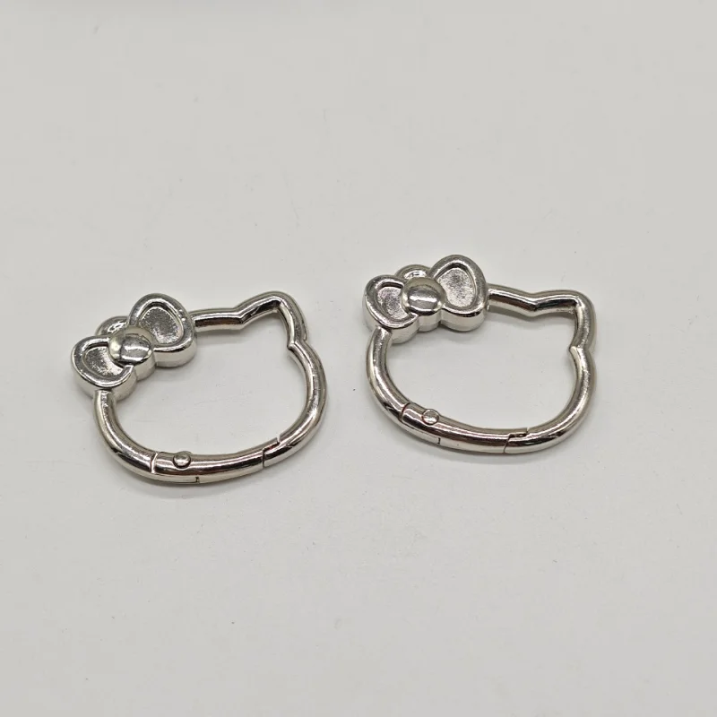 Hello Kitty Anime Metal Key Ring Spring Clasp Openable Cute Carabiner Keychain Clips Hook Pendant Chain DIY Buckle Accessories