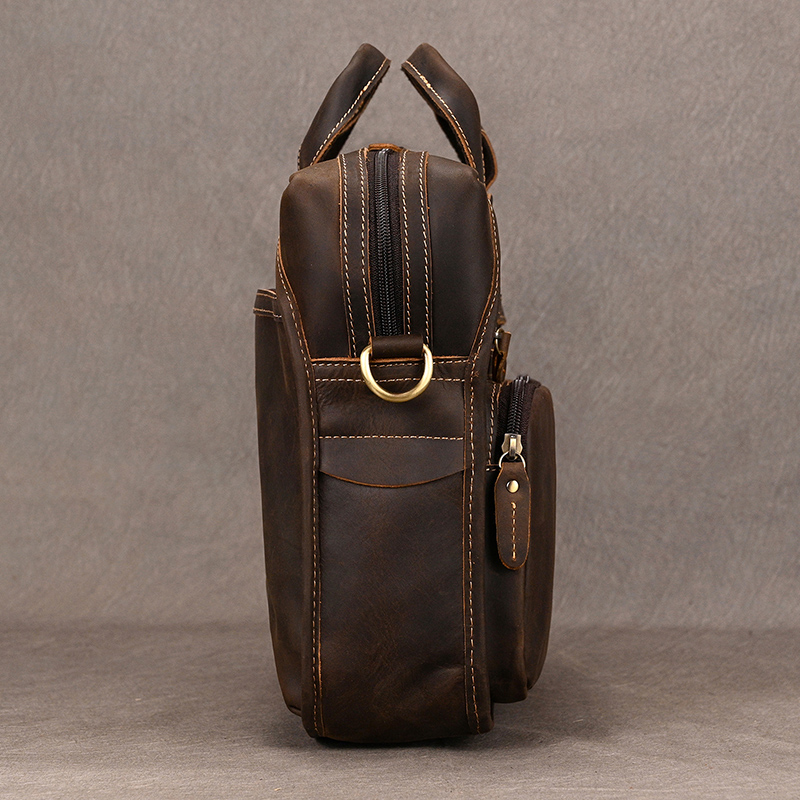Luufan prawdziwej skórzana teczka torba dla człowieka nadające się do 14 cal PC torba biznesowa w stylu Vintage mężczyzna torba na laptopa ręcznie Crossbody torba