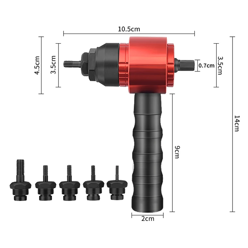 ไฟฟ้า Rivet Nut ปืน M3 M4 M5 M6 M8ไร้สาย Riveting Bor Listrik Adapter เครื่องมือดึง Rivet ปืนอลูมิเนียมเล็บปืน
