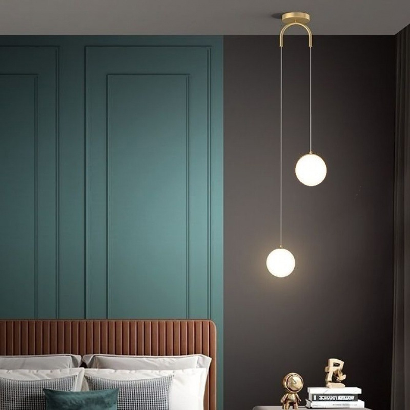 Moderne lange Esszimmer Kronleuchter Glaskugel Lampenschirm Licht über dem Tisch Küche Büro Pendelleuchte Home Decor Leuchten