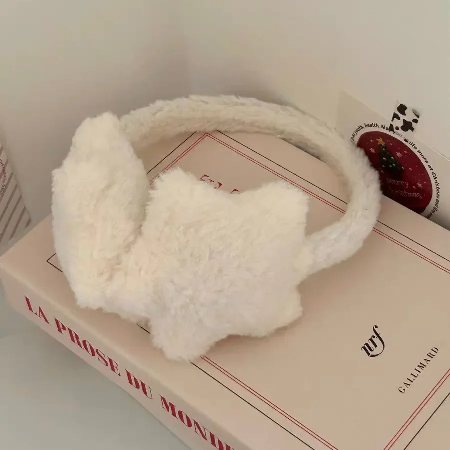 Orejeras de estrella engrosadas cálidas para mujer, bufanda a rayas Y2k, protección para los oídos japonesa JK, bolsos de ciclismo, accesorios Y2k, Invierno