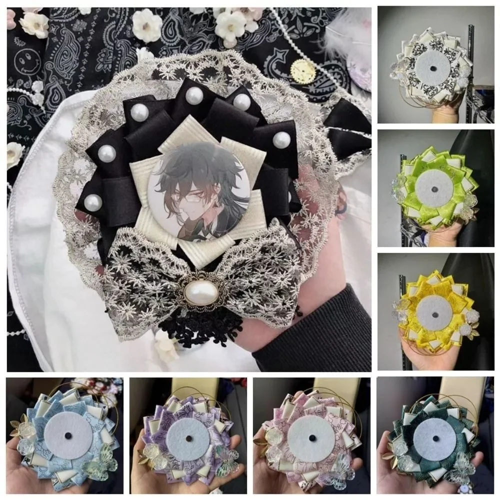 Kawaii Badge Holder New Cute Creative Lacework Badge Decoration Girls Plush Badge Tray