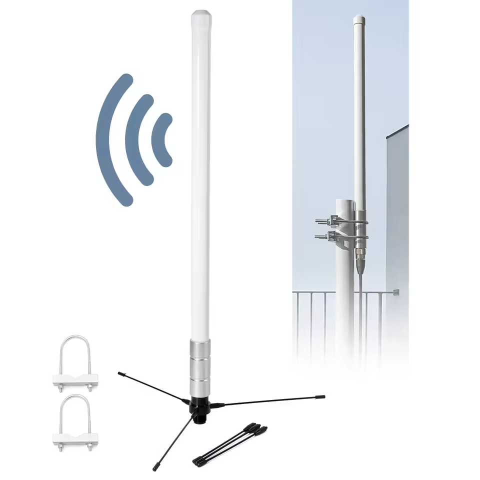 144/430MHz VHF UHF Fiberglass Mobile Radio Base Antenna Omnidirectional Outdoor Antenna PL259 to SO239 For ham Radio Transceiver