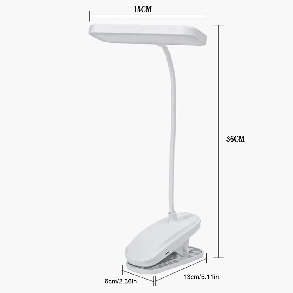 360 °   Lámpara de mesa de estudio Flexible con Clip, lámpara de escritorio nocturna regulable por USB, luz de noche junto a la cama para dormitorio, estudio, lectura, trabajo de oficina