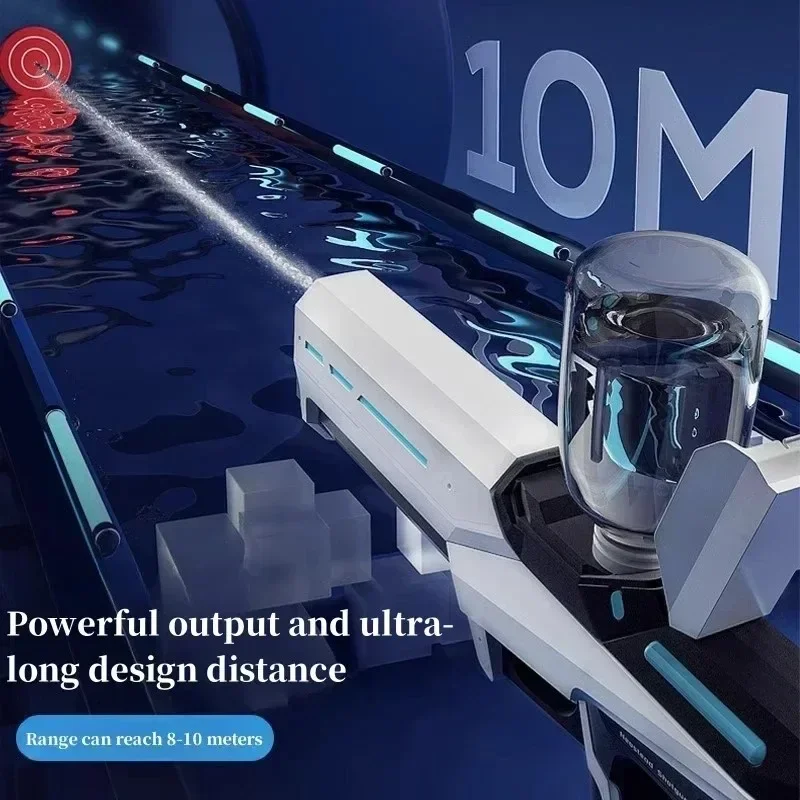 Pistola de agua eléctrica automática que absorbe el agua, entretenimiento en la piscina en la playa al aire libre, pistola de agua para adultos y niños