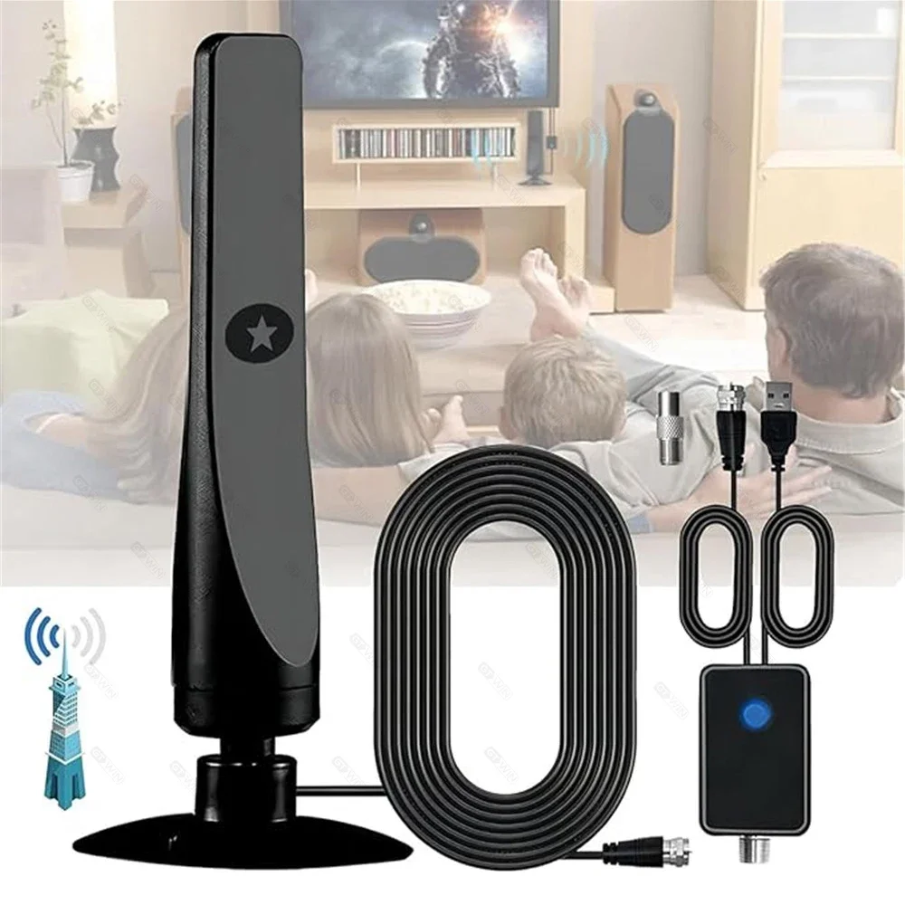 4K UHD Digital TV Antennenverstärker Signalverstärker Indoor 50 Meilen High Gain Signalempfänger Satellitenschüssel Fernseher Empfänger