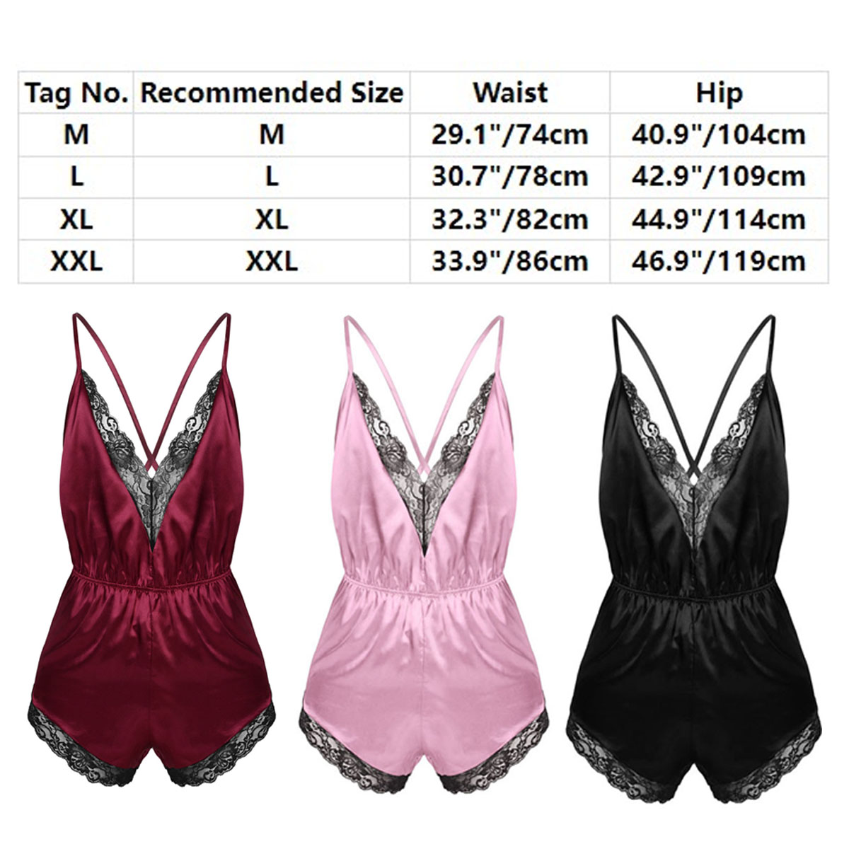 Masculino sissy cetim bodysuit macacão babydoll renda cruz criss back pijamas pijamas