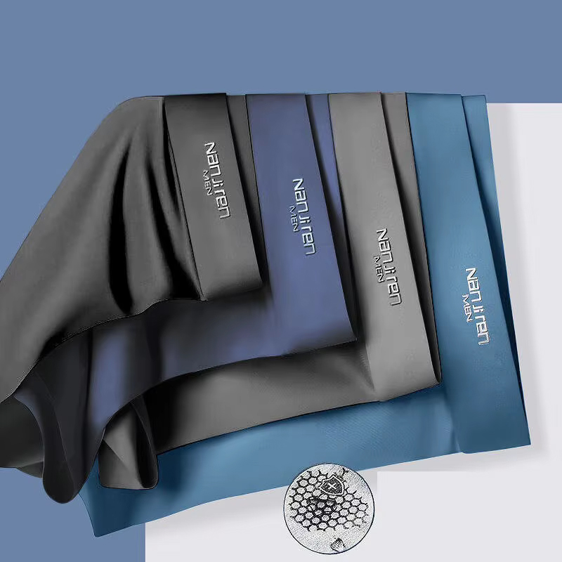 4 pezzi boxer da uomo biancheria intima di seta del ghiaccio mutande fresche traspirante sexy mutandine sottili U convesso lingerie lotti all'ingrosso L-6XL