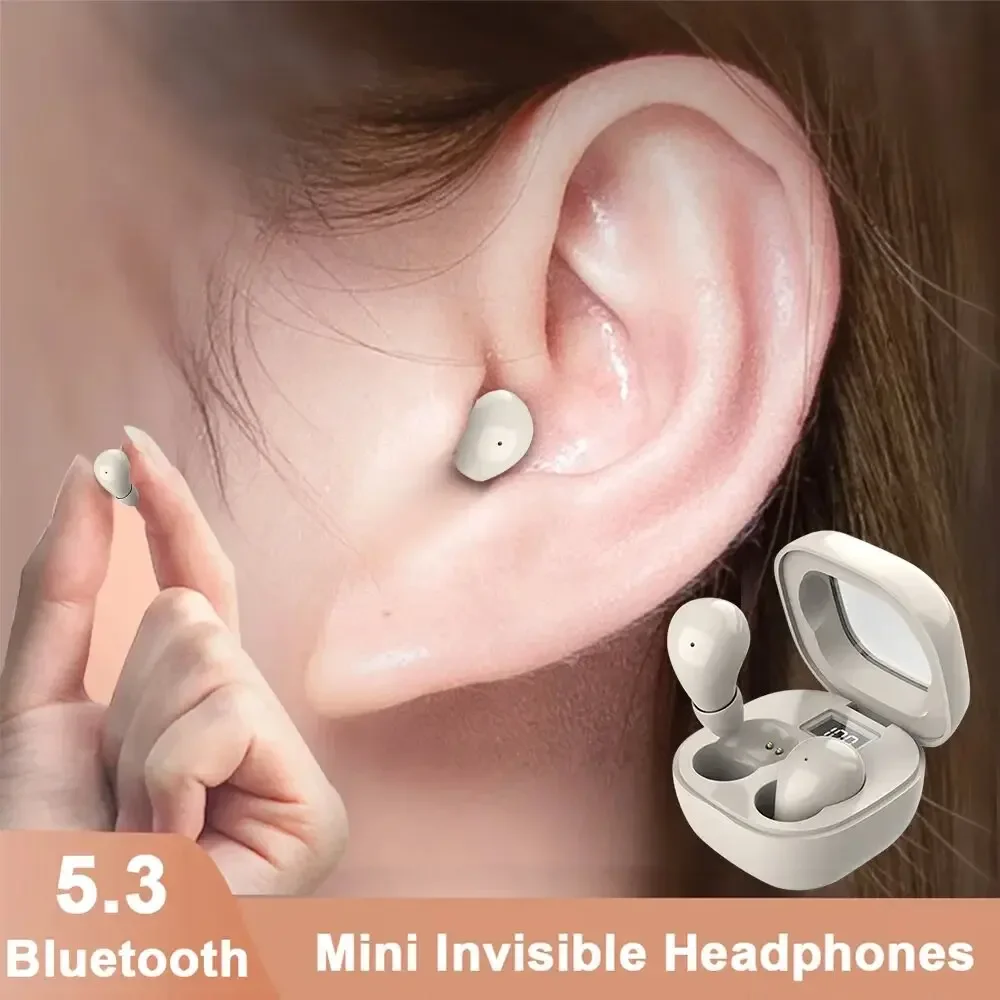 SK19-auriculares Bluetooth 5,3, miniauriculares invisibles TWS, inalámbricos, estéreo HIFI, reducción de ruido, con micrófonos