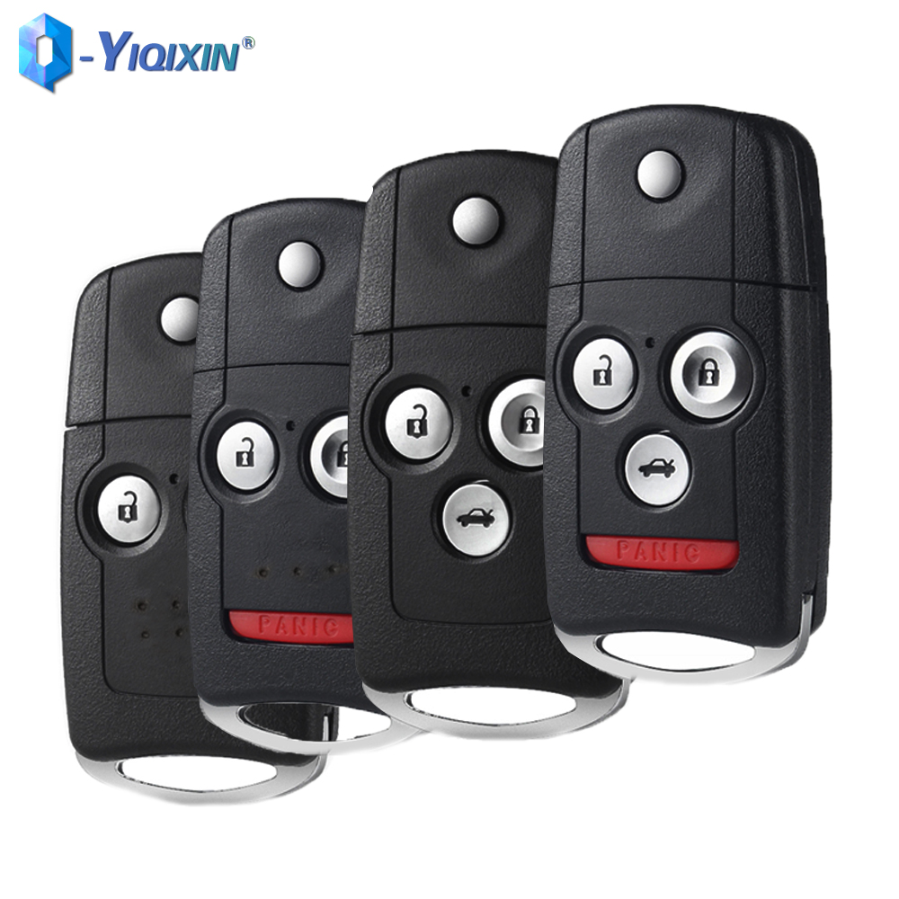 YIQIXIN модифицированный откидной автомобильный ключ с 2/3/4 кнопками для Honda Civic Dio Fit Crv HRV Accord Odyssey Jazz, сменный складной чехол