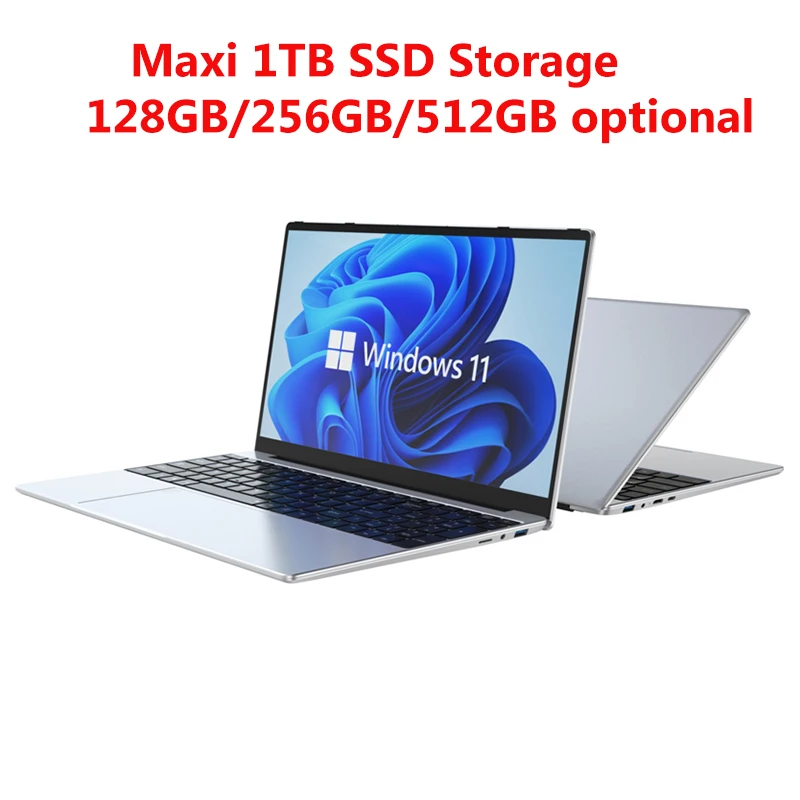 Laptop acessível de 15,6 polegadas - 8 GB de RAM, SSD maxi de 1 TB, computador notebook Windows 11 perfeito para estudantes e trabalhos de escritório retroiluminado KB