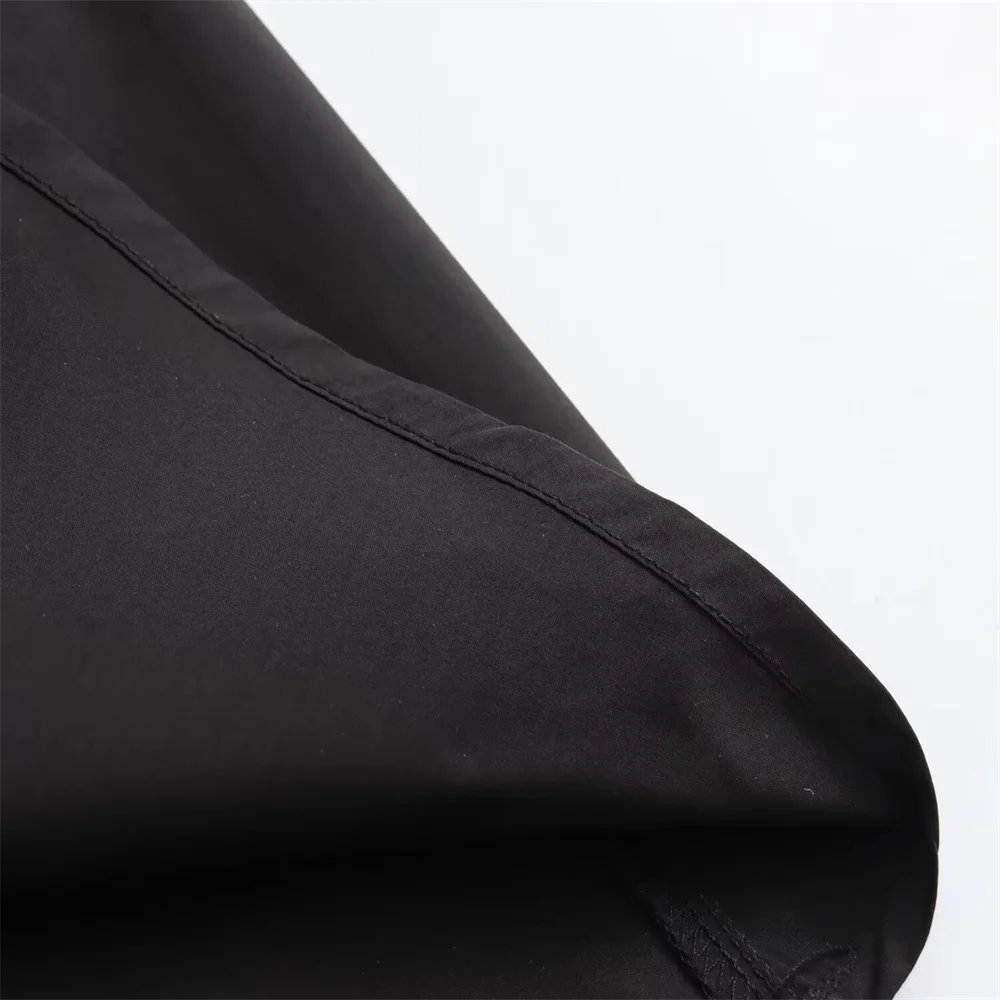 Mooyufon 2025 Dames temperament veelzijdige losse en casual effen kleur hoge taille rok middellange A-lijn rok