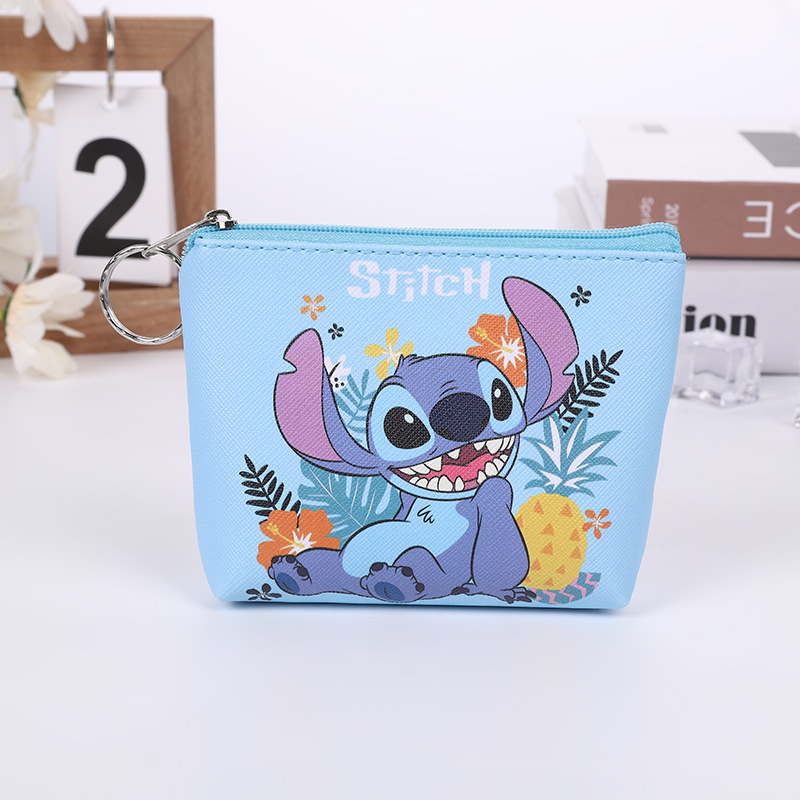 Nieuwe Disney Cartoon Stitch Portemonnee Anime Pu Sleutelhoes Munt Opbergtas Kinderen Portemonnee Mini Kerst Verjaardagscadeautjes voor Kinderen