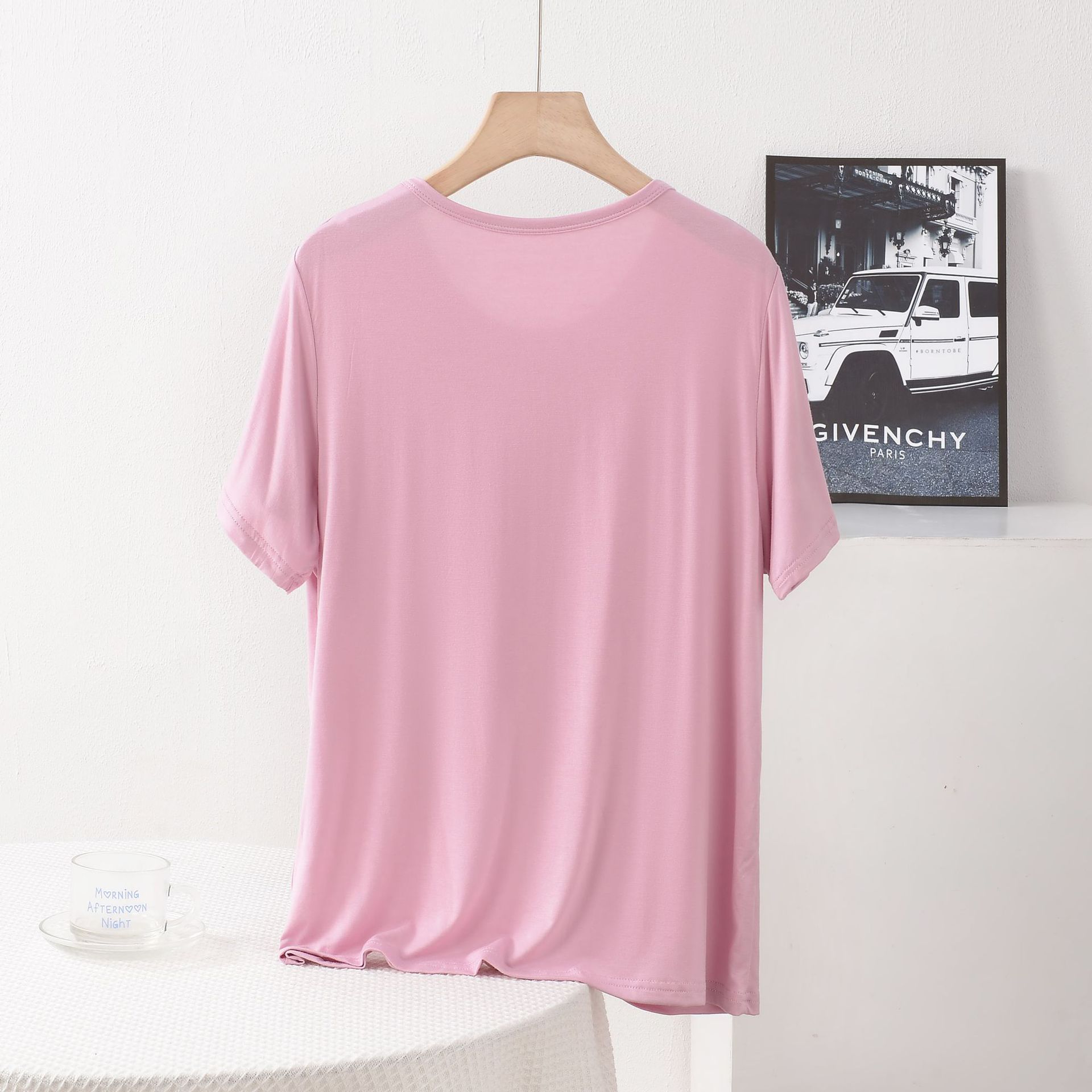 XL bis 8XL Plus Größe Locker sitzendes Modal T-Shirt O-Ausschnitt Kurzarm T-Shirts Sommer Damen dünne T-Shirts Basisschicht Top alle passenden