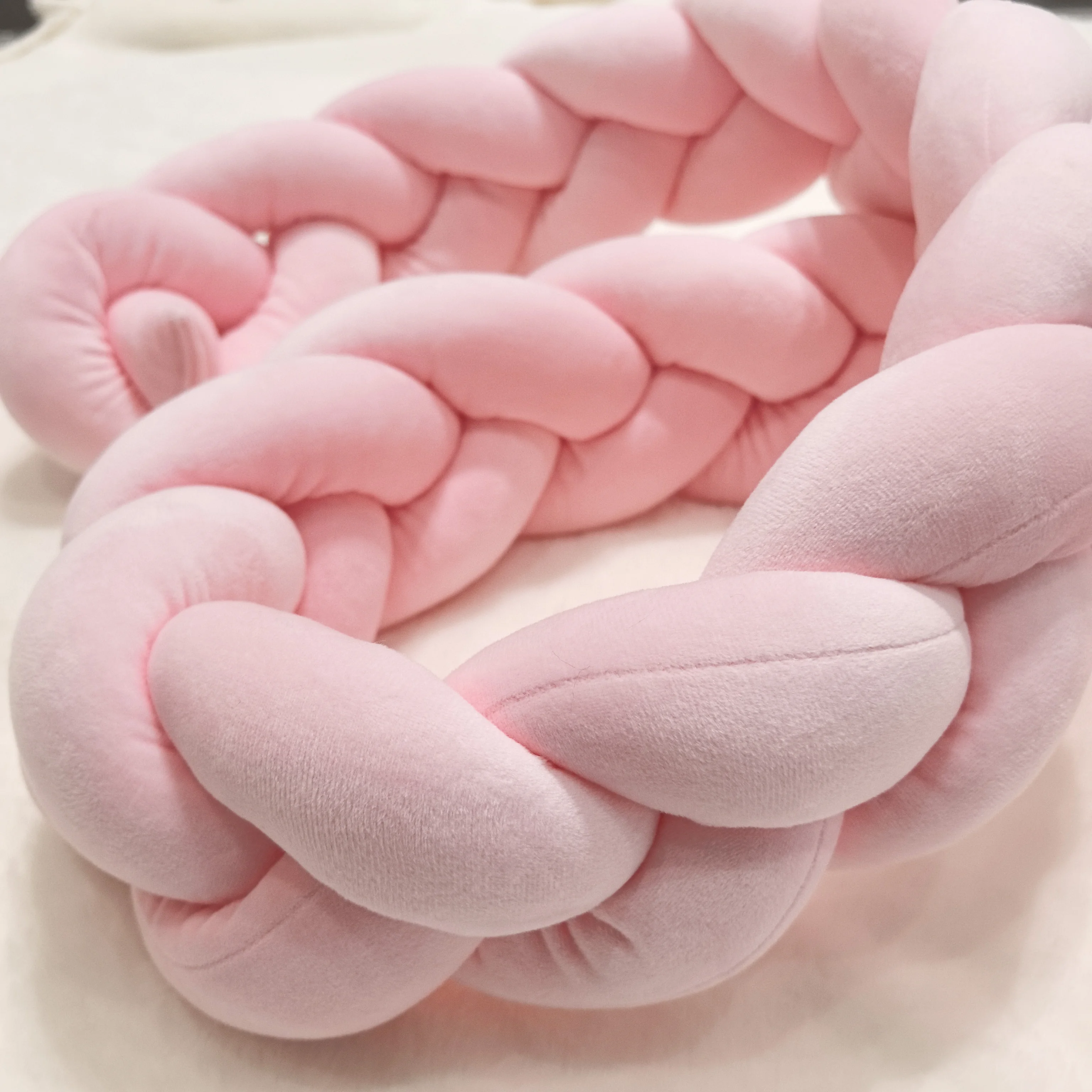 1 M/2 M/3 M/4 M เด็กกันชน Braid Knot หมอนเบาะสําหรับทารก Crib Protector COT ตกแต่งห้องชุดเครื่องนอนเด็กตกแต่ง