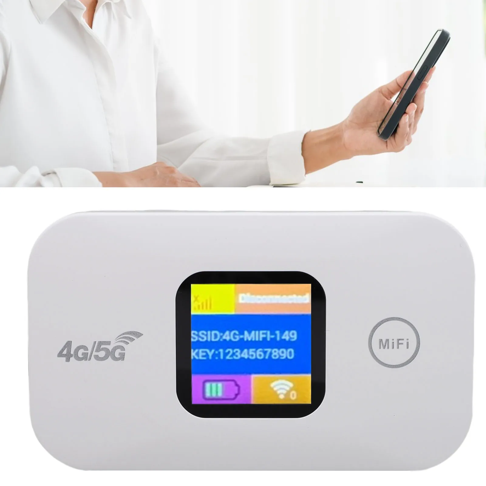 Travel WiFi Hotspot SIM Slot LED Display 4G 5G Mobile Hotspot 300Mbps Stable Connection Supports 10 Devices for Outdoor for RV