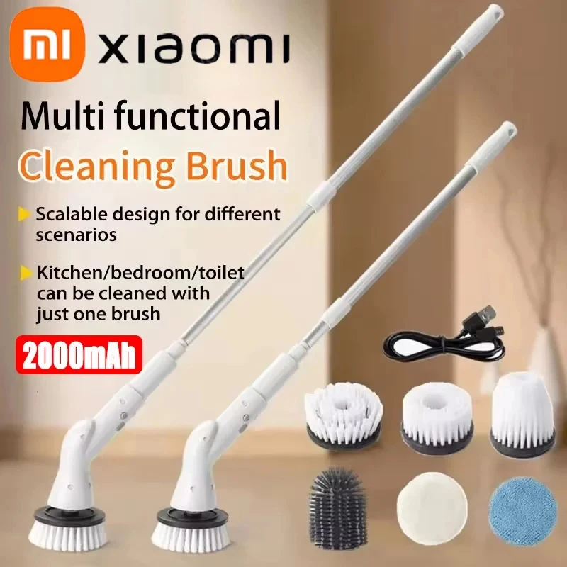 Xiaomi Telescopic Rotating Wireless Multifunctional Electric Cleaning Brush Handheld Automatic Cleaning Kitchen Bathroom Brush